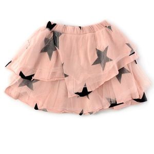 NUNUNU kids star skirt size 4-5 pink and black